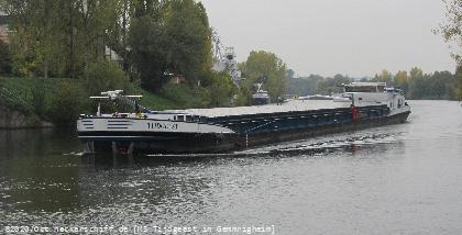 Bild: Die MS Tijdgeest, ein bislang noch ungewöhnlicher Anblick auf dem Neckar.