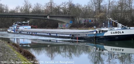 Bild: GMS Carola aus Bratislava passiert die Neckarbrücke Besigheim.