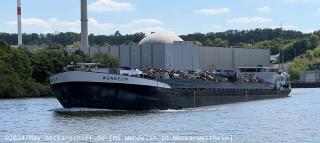 Bild: GMS Wendelin beladen mit Schrott vor dem GKN Neckarwestheim.